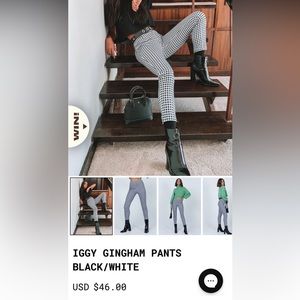 Iggy Gingham Pants - Princess Polly